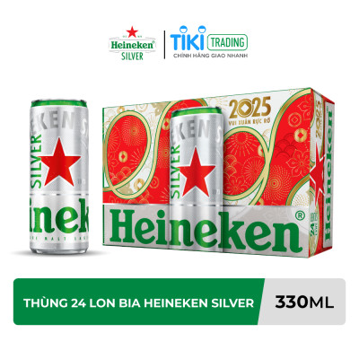 Thùng 24 lon cao Heineken Silver (330ml/lon)