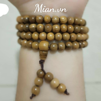 Vòng tay/Chuỗi tràng 108 hạt gỗ Bách Xanh - Tài Lộc- Bình An ( Mian .vn)