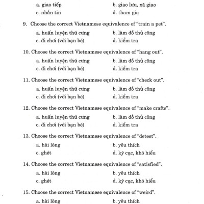 702 Câu Trắc Nghiệm Tiếng Anh 8 - Không Đáp Án (Dùng Chung Cho Các Bộ SGK Hiện Hành) _HA