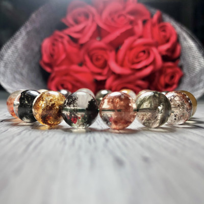 Vòng tay Thạch Anh Ưu Linh đa sắc cao cấp 12mm chuẩn 6A