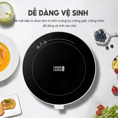 Bếp từ đơn bằng cơ LEBENLANG LBL5507 mặt kính chịu lực, có chức năng hẹn giờ, điều chỉnh nhiệt độ, công suất 2000W - hàng chính hãng