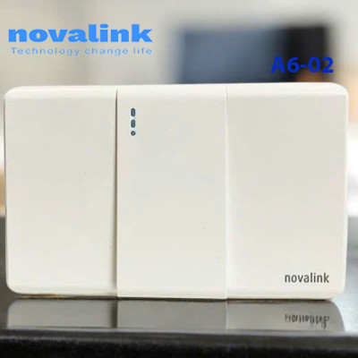 Mặt công tắc đèn 1 chiều kèm ổ điện 3 chấu cắm đa năng âm tường A6-16 Novalink chính hãng