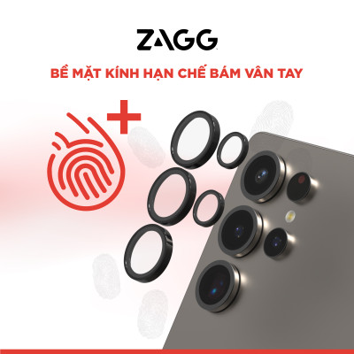 Kính Camera Dành Cho Galaxy S25 Ultra ZAGG Camera InvisibleShield Kèm Khung Dán Chống Trầy Xước, Chống Va Đập_ Hàng Chính Hãng