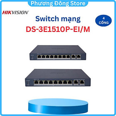 Switch mạng thông minh 8 cổng PoE Gigabit HIKVISION DS-3E1510P-EI/M - Hàng chính hãng