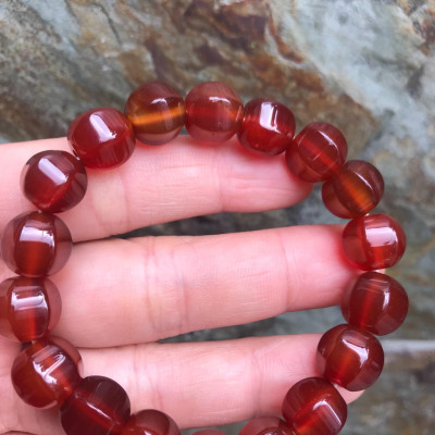 VÒNG ĐÁ MÃ NÃO KHẾ ĐỎ CAM  SIZE VÒNG 10MM  NỮ MẠNG HOẢ MẠNG THỔ 