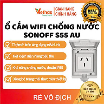 Ổ Cắm WiFi Chống Nước Sonoff S55