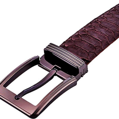 Thắt Lưng Nam Da Trăn VIP Bản Lớn Đầu Kim Huy Hoàng HT4338 - Nâu