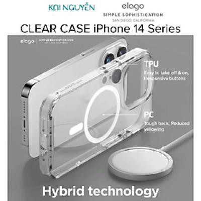 Ốp Lưng Elago Clear Case Hỗ Trợ Từ Tính Dành Cho iPhone 14 PRO MAX / 14 PRO / 14 PLUS / 14 - HÀNG CHÍNH HÃNG