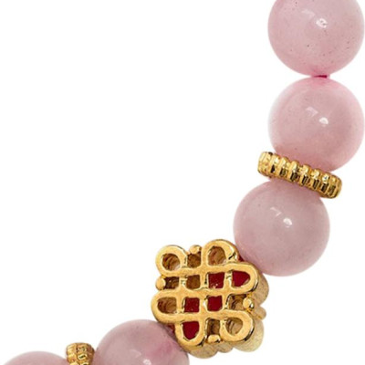 Vòng Tay Phong Thủy Nữ Đá Thạch Anh Hồng Phối Charm Si (8mm) Mệnh Hỏa, Thổ Ngọc Quý Gemstones