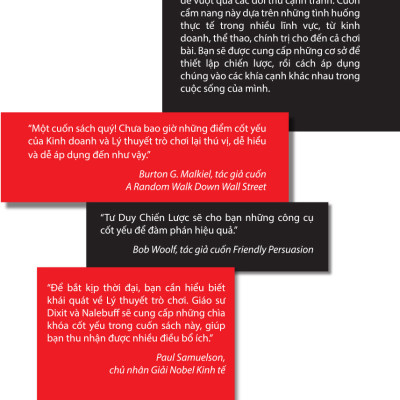 TƯ DUY CHIẾN LƯỢC - Lý Thuyết Trò Chơi Thực Hành - Avinash K. Dixit & Barry J. Nalebuff - Tái bản - (bìa mềm)