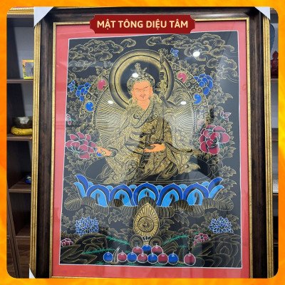Tranh Thangka Phật Liên Hoa Sinh – Tranh thủ công Liên Hoa Sanh Họa Sư Vẽ Tay Nepal Cao Cấp Tâm Linh Mật tông Diệu Tâm