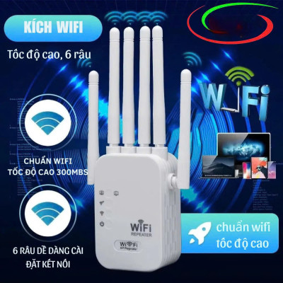 Bộ Kích Sóng Wifi Tốc Độ Cao 6 Râu 50M Thiết Bị Mở Rộng Sóng Bao Phủ Căn Nhà, Văn Phòng - Hàng Nhập Khẩu