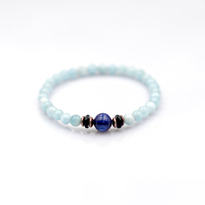 Vòng Tay Aqua 6mm + Kyanite do Anqlo tác chế