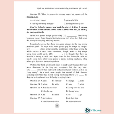 Sách Bộ đề bứt phá điểm thi vào 10 môn Tiếng Anh kèm lời giải chi tiết