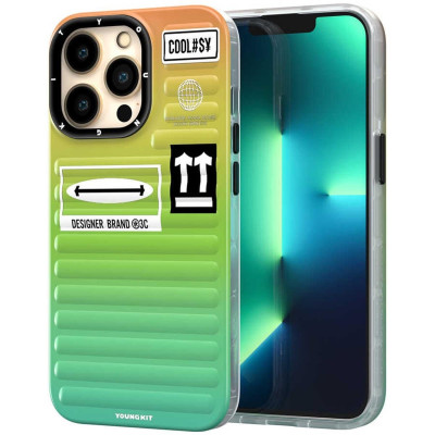 Ốp lưng chống sốc cho iPhone 15 Pro Max / 15 Pro / 14 Pro Max hiệu HOTCASE Youngkit Gradient phối màu cá tính chống sốc va đập, túi khí tản lực - Hàng nhập khẩu