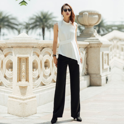 Áo Kiểu Peplum Áo Lệch Tà Thời trang thiết kế Hity TOP118 (Trắng Kim Cương)