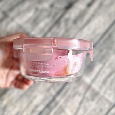 Hộp Bảo Quản Thủy Tinh LocknLock Khóa 4 Cạnh Kín Hơi,Sử Dụng Trong Lò Vi Sóng, Lò Nướng LLG823-400ml