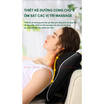 ￼Gối Massage Cổ Vai Gáy Hồng Ngoại (loại 1 ) - Máy Massage 16 bi cao cấp thế hệ mới  2024