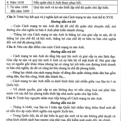 Trả Lời Câu Hỏi Lịch Sử 8 - Tự Luận Và Trắc Nghiệm (Dùng Chung Cho Các Bộ SGK)_HA