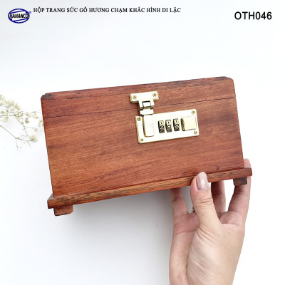 Hộp Để Trang Sức Bằng Gỗ Hương Dáng Trơn Có Mã Khóa Số An Toàn Bảo Mật - OTH046