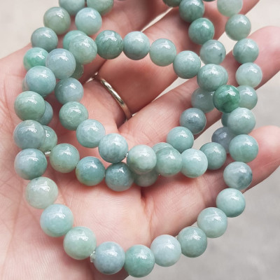 Vòng chuỗi đá cẩm thạch tự nhiên xanh ngọc nhẹ nhàng đẹp sang may mắn Size vòng hạt 8mm Hợp nữ mệnh Thủy Mộc hỏa rẻ đẹp