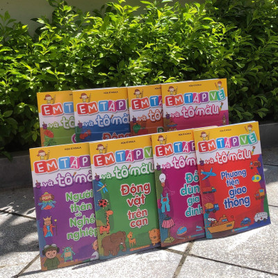 Sách: Combo Em Tập Vẽ Và Tô Màu (Túi 8 Cuốn)