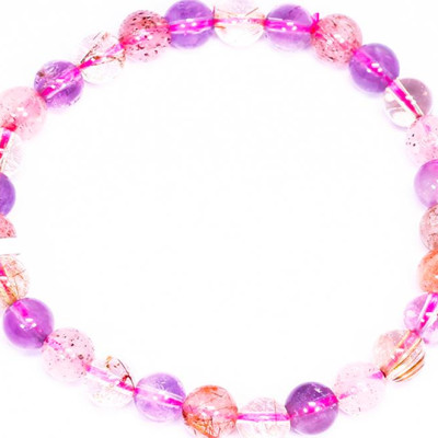 Vòng tay đá Super Seven size hạt 7mm - Ngọc Quý Gemstones