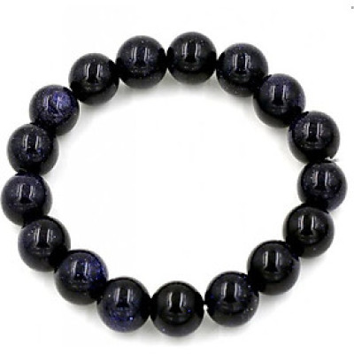 Vòng tay chuỗi hạt đá lam sa 12 ly 17 hạt