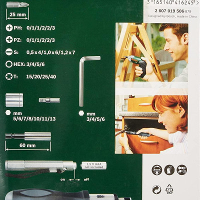 BỘ VẶN VÍT ĐA NĂNG 38 MÓN BOSCH 2607019506 - HÀNG CHÍNH HÃNG