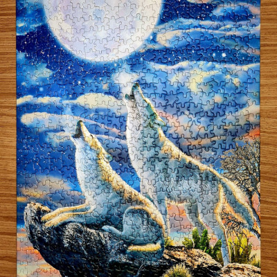 Tranh Xếp Hình Random Cut 750 Mảnh Minh Châu – Gia Đình Cá Heo (40x60cm)