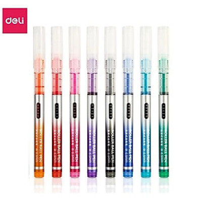 Bộ 8 bút gel nhiều màu Deli ngòi 0.5mm viết Caligraphy liner đi nét bullet jourrnal S855 / S853