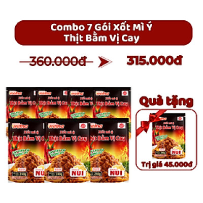 [Tặng 1 Gói] Combo 7 Gói Xốt Mì Ý Hương Vị Thịt Bằm Vị Cay - Nisshin Seifun Welna Shop