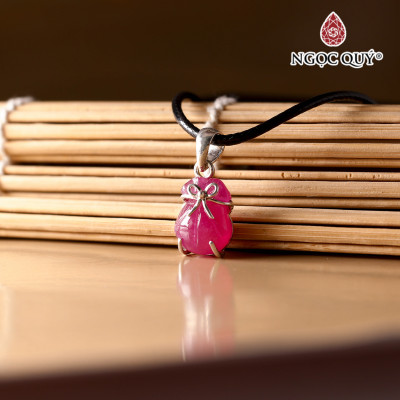 Mặt dây chuyền túi tiền Ruby bọc bạc 15x12mm hợp mệnh hỏa, thổ - Ngọc Quý Gemstones