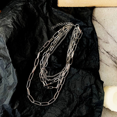 Vòng cổ titan nhiều lớp xích phong cách đường phố