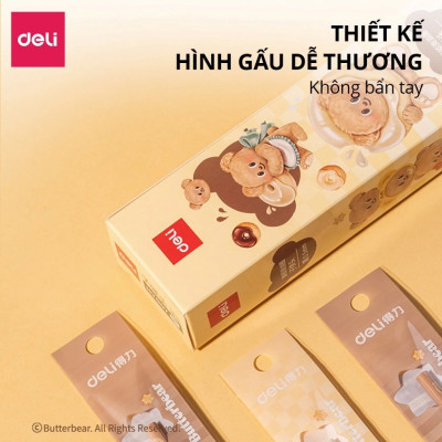 Ngòi Bút Gel Deli Gấu Bơ 0.5mm Màu Đen HY007