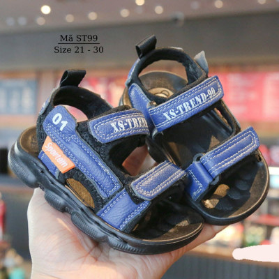 Dép sandal bé trai 1 - 5 tuổi quai hậu quai ngang kiểu dán nhẹ êm da mềm cao cấp đi học đi biển ST99 NHÍM SHOP