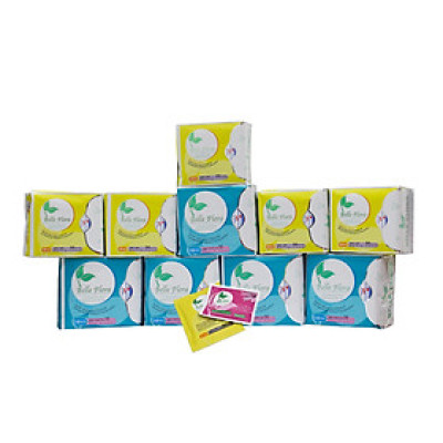Bộ băng vệ sinh cotton ngày và ban đêm Belle Flora 10 gói