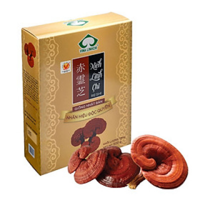 Nấm Xích Linh Chi Nhật thượng hạng - Nguyên Tai - Hộp 500g - Linh Chi Vina 