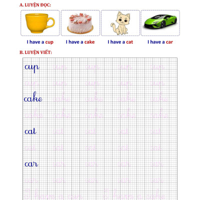 Phiếu Bài Tập Cuối Tuần Tiếng Anh 1
