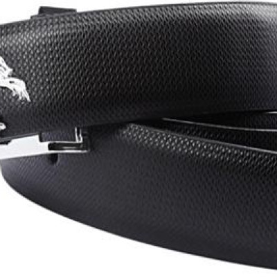 Dây nịt nam hình con ngựa DN35 - Dây Đen, Mặt Bạc