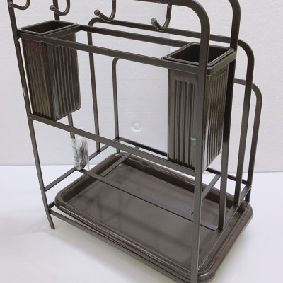 KỆ ĐỂ DAO THỚT SƠN TĨNH ĐIỆN ĐEN CÓ ÔNG CẮM ĐŨA