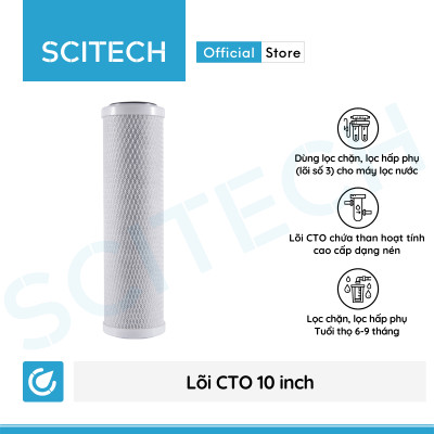 Lõi lọc nước số 3 CTO 10 inch dùng trong máy lọc nước RO, bộ lọc thô - Hàng chính hãng