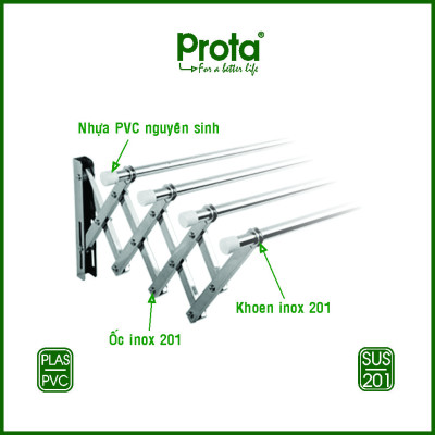 [CHÍNH HÃNG] Pat xếp gắn tường 19mm inox cao cấp (không bao gồm ống inox) - Bào hành 12 tháng