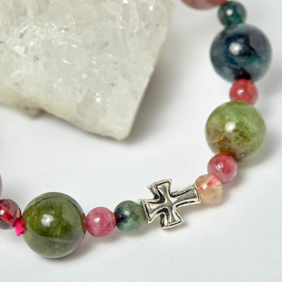 Vòng Chuỗi Mân Côi Đá Tourmaline Đa Sắc Ni 52 - Ngọc Quý Gemstones