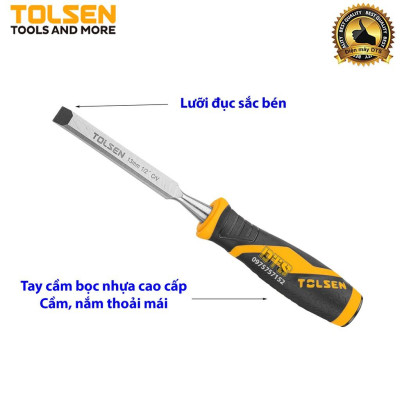 Đục gỗ mũi dẹt cầm tay chuẩn công nghiệp TOLSEN 13mm (1/2 inch) - Tiêu chuẩn xuất khẩu Châu Âu