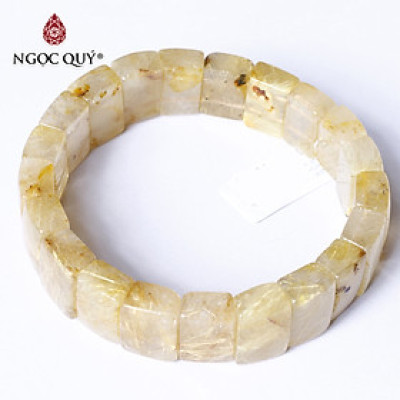 Vòng tay thạch anh tóc vàng bản 15x10mm mệnh thủy, kim - Ngọc Quý Gemstones