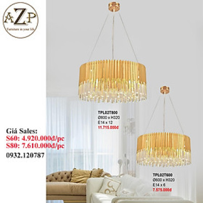 ĐÈN THẢ TRẦN PHA LÊ / ĐÈN THÔNG TẦNG TRANG TRÍ PHÒNG KHÁCH / PHÒNG NGỦ / CẦU THANG / KHÔNG GIAN SANG TRỌNG AZP-02 phong cách đương đại, hàng nhập khẩu AZP