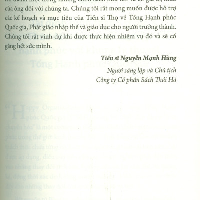 Happy Organizations - Hiểu Và Ứng Dụng Tổng Hạnh Phúc Quốc Gia (Gnh), Hướng Tới Lãnh Đạo Dựa Trên Sự Chuyển Hoá 