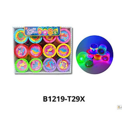 RAINBOW SPRING - B1219-T29X Lò xo cầu vồng hình Khủng long có đèn phát sáng (KT 7x7x6.5cm)