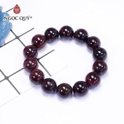 Vòng tay đá Garnet size hạt 14mm mệnh hỏa, thổ - Ngọc Quý Gemstones